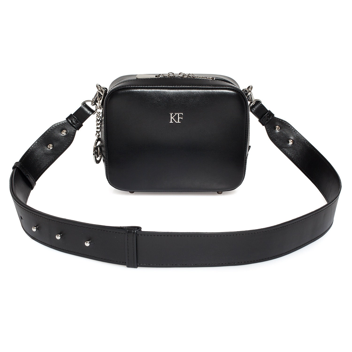 Leather Cross body Bag, Black Leather Shoulder Bag, Women's Leather Crossbody Bag, Leather bag KF-3847 - Image 3