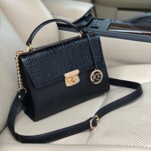Leather Cross body Bag, Black Leather Shoulder Bag, Women's Leather Crossbody Bag, Leather bag KF-3964