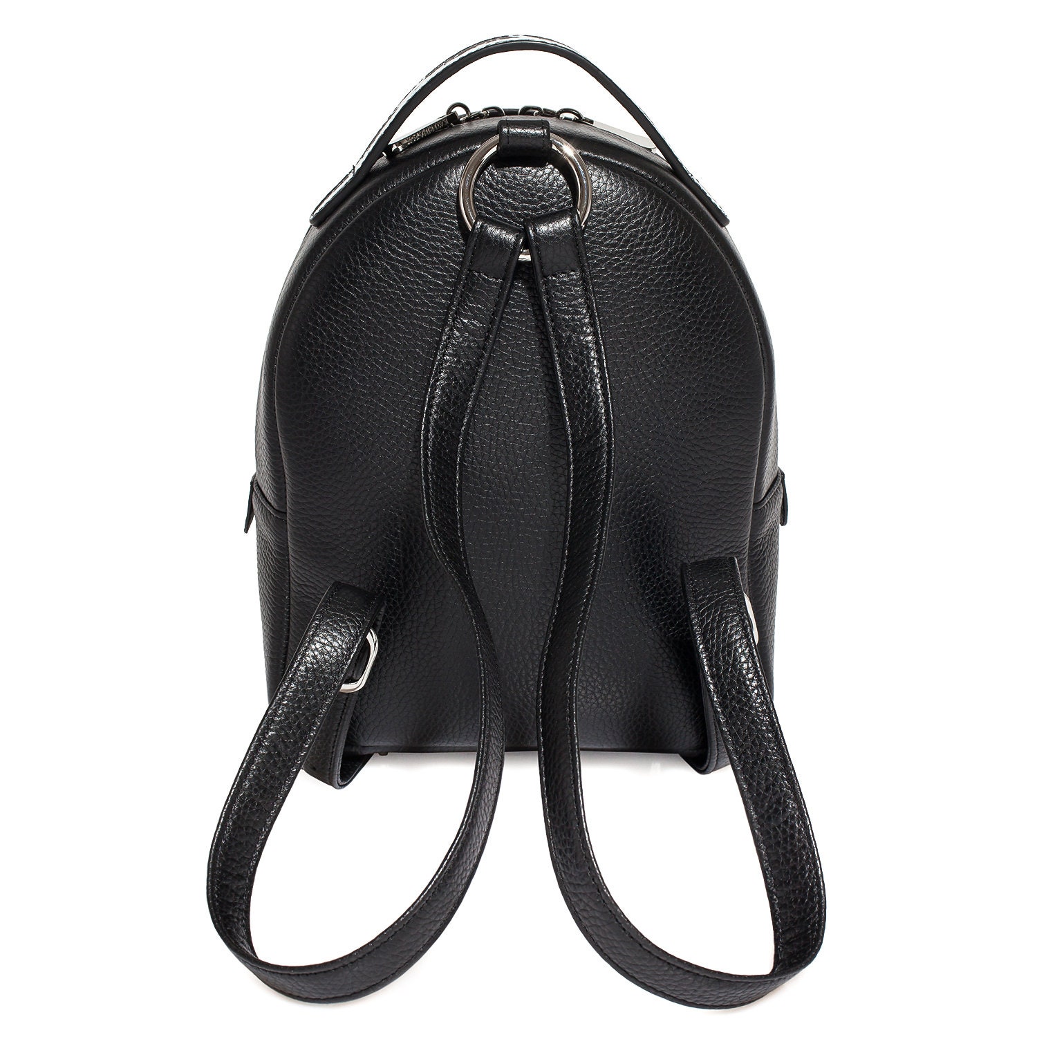 Leather Backpack, Leather Backpack Women, Black Leather Backpack KF-3896 - Image 3
