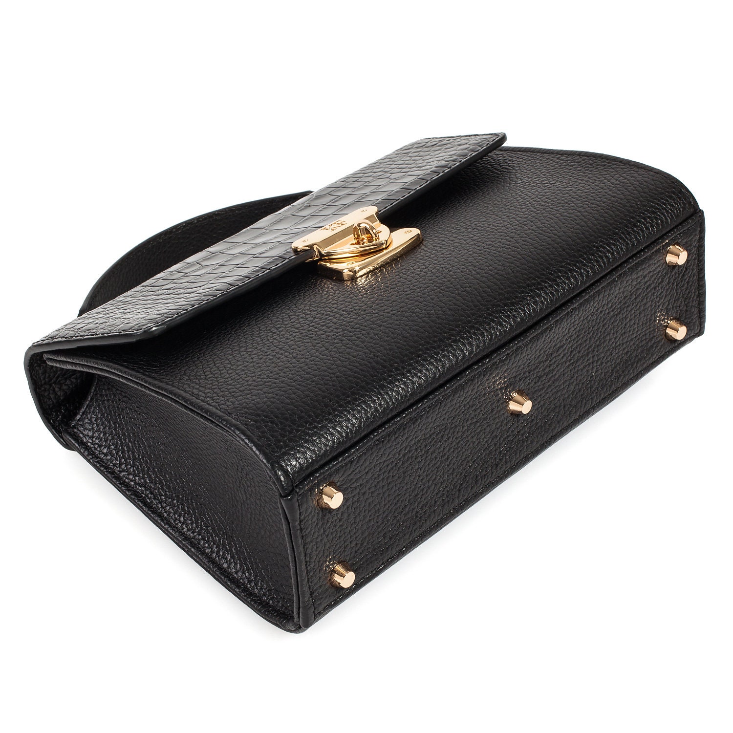 Leather Cross body Bag, Black Leather Shoulder Bag, Women's Leather Crossbody Bag, Leather bag KF-3964 - Image 7