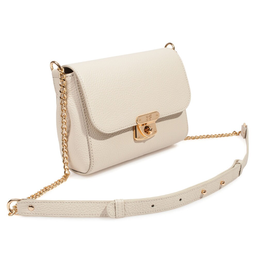 Leather Crossbody Bag, Light beige Leather Shoulder Bag, Women's Leather Cross body Bag, Leather bag KF-3958 - Image 2