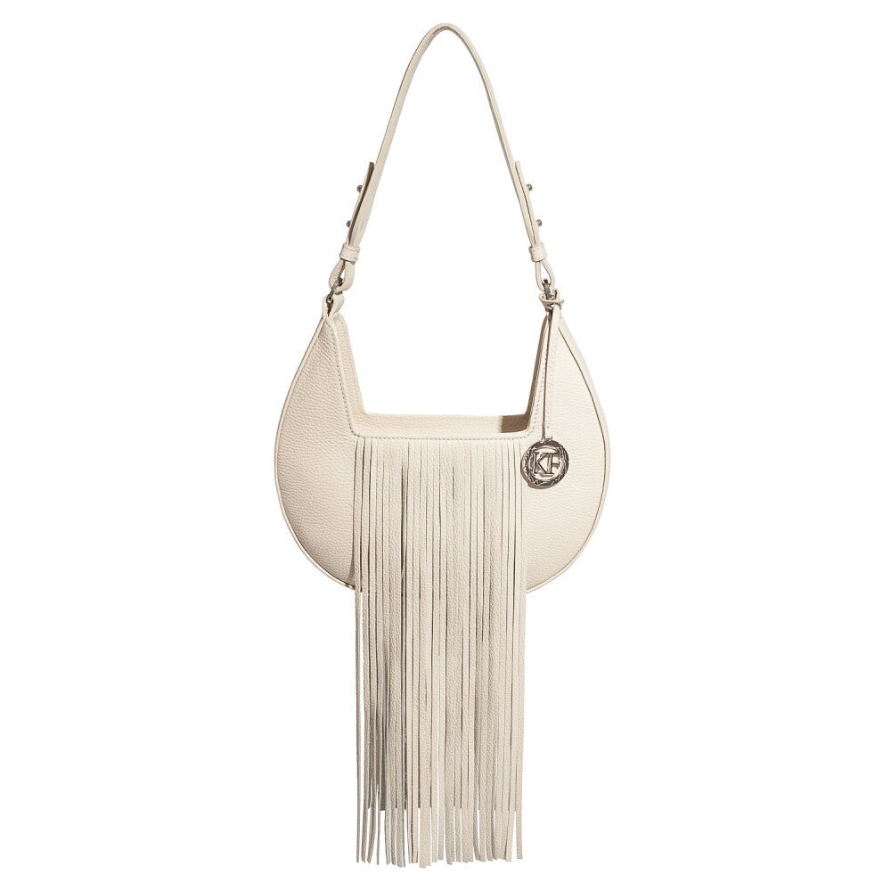 Leather Shoulder Bag, Light beige Leather Shoulder Bag, Leather bag KF-4096 - Image 2