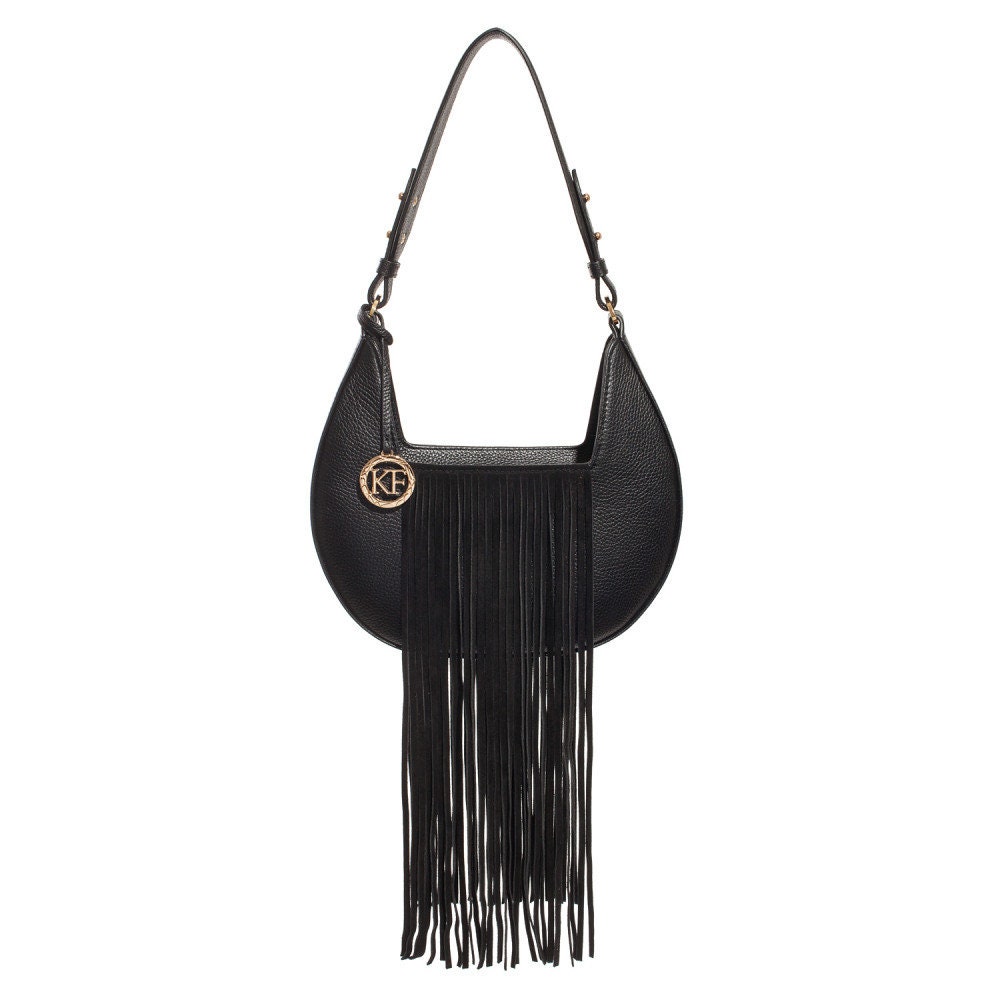 Leather Shoulder Bag, Black Leather Shoulder Bag, Leather bag KF-4053 - Image 2