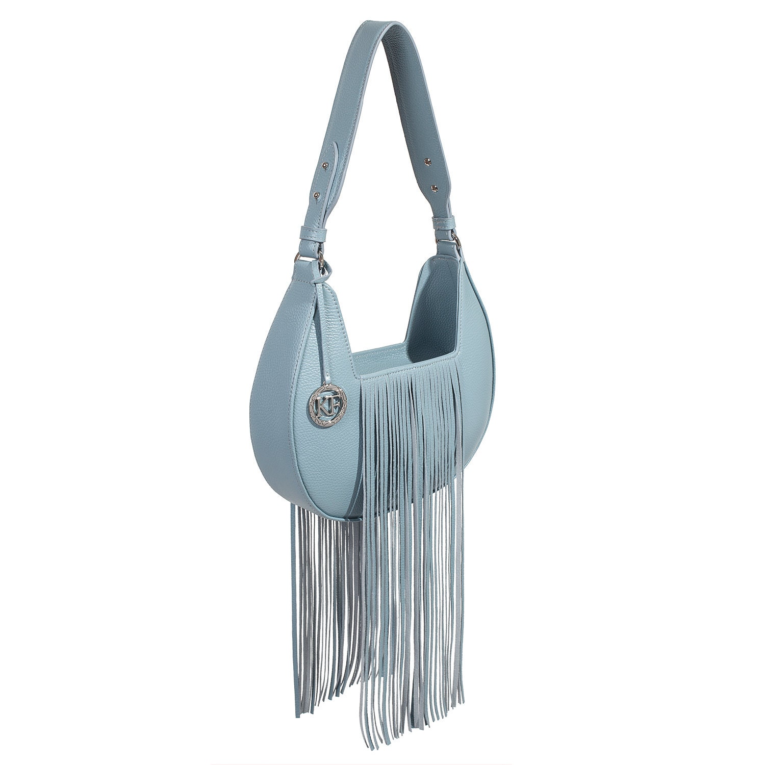 Leather Shoulder Bag, Blue Leather Shoulder Bag, Leather bag KF-4312 - Image 5