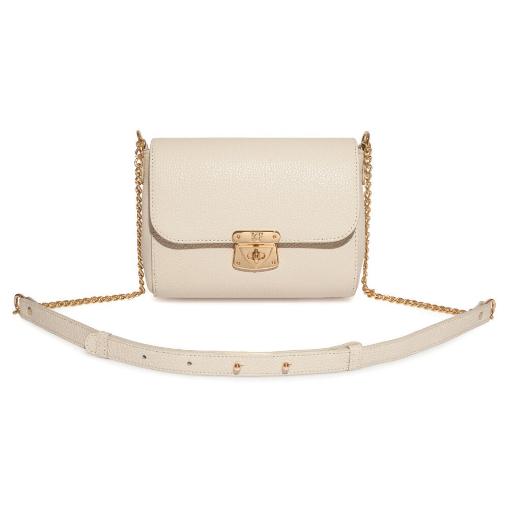 Leather Crossbody Bag, Light beige Leather Shoulder Bag, Women's Leather Cross body Bag, Leather bag KF-3958