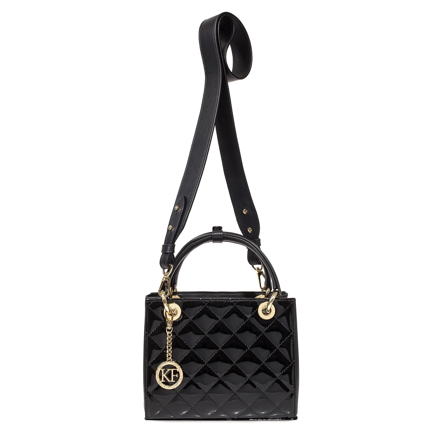 Patent Leather Top Handle Bag, Green Leather Handbag Top Handle, Women's Leather Bag KF-4169 - Image 5