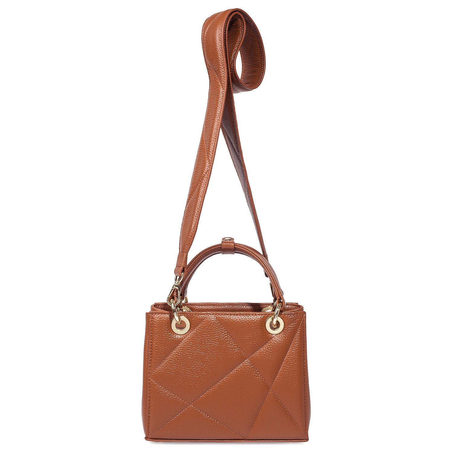 Leather Top Handle Bag, Ginger Leather Handbag Top Handle, Women's Leather Bag KF-4480 - Image 5