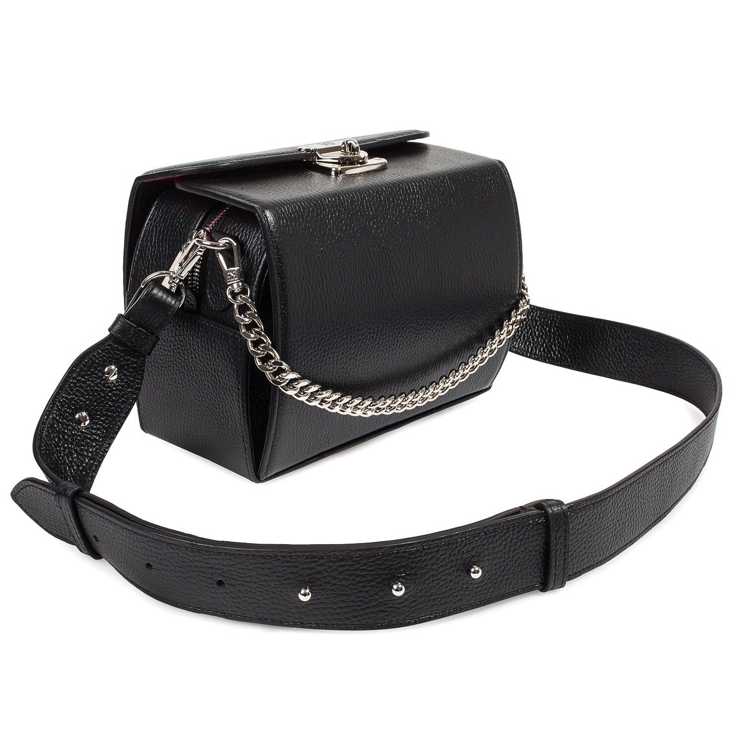 Leather Crossbody Bag, Black Leather Shoulder Bag, Women's Leather Cross body Bag, Leather bag KF-4500 - Image 2