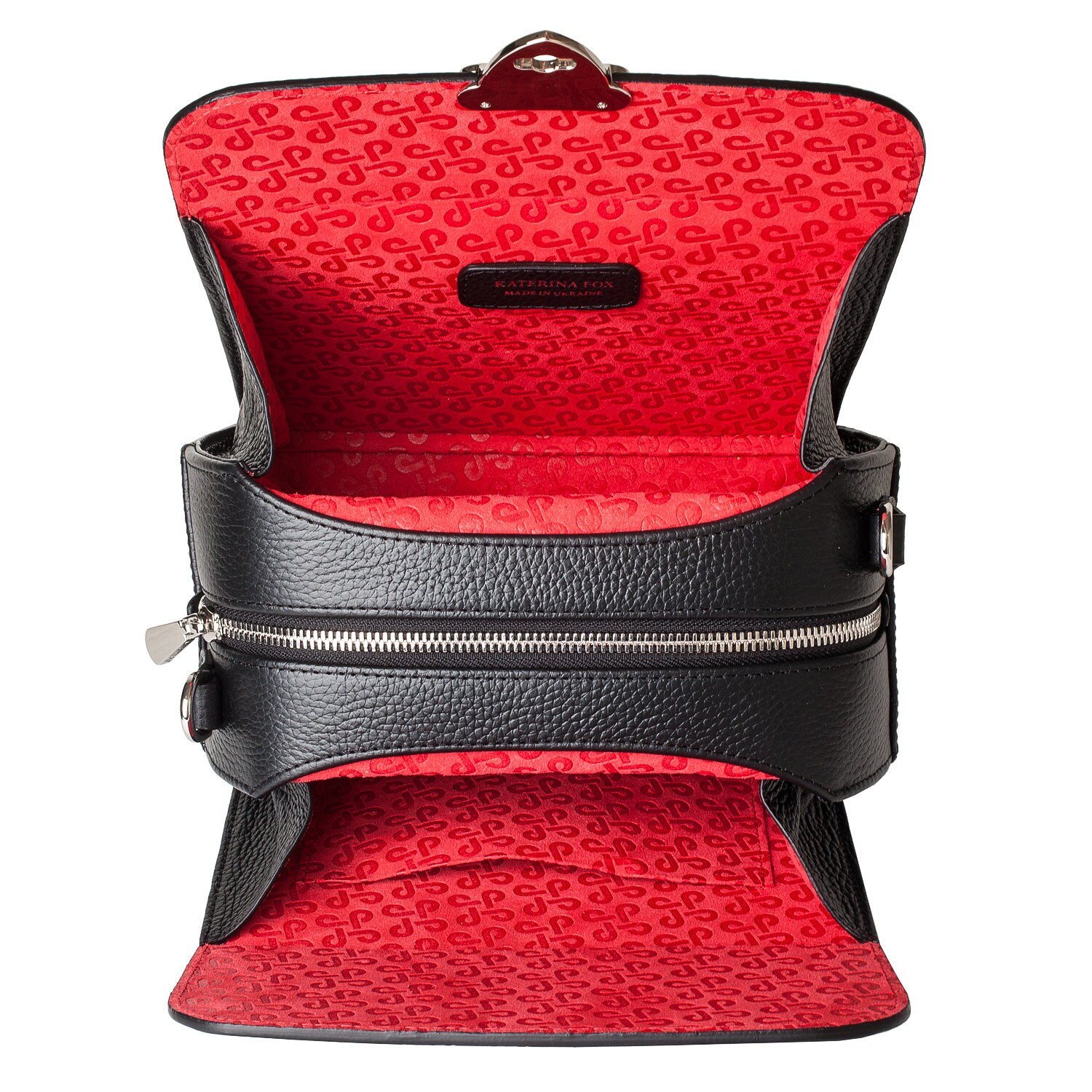 Leather Crossbody Bag, Black Leather Shoulder Bag, Women's Leather Cross body Bag, Leather bag KF-4500 - Image 5