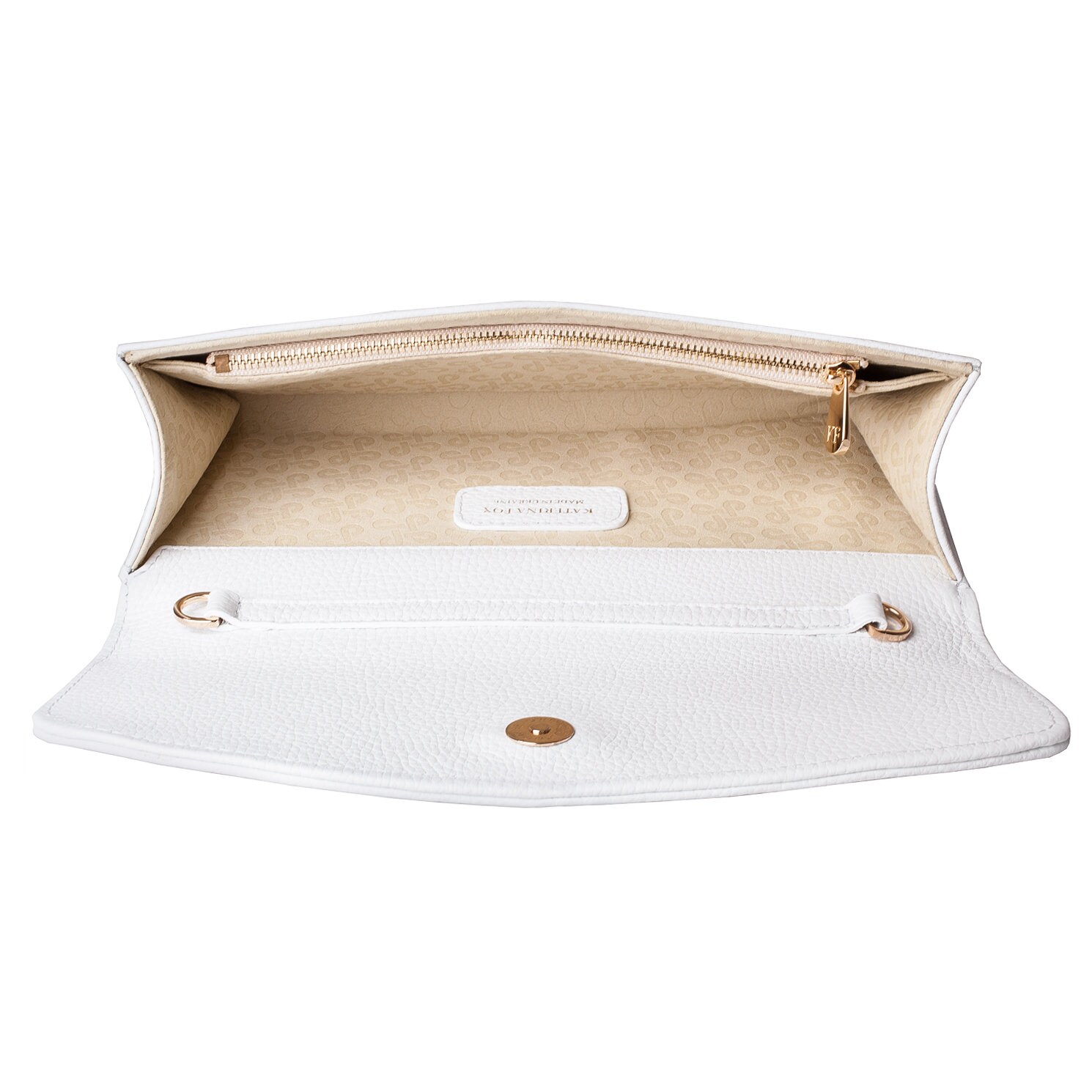 Leather Clutch, Leather Clutch Bag Purse, White Leather Clutch KF-4343 - Image 3