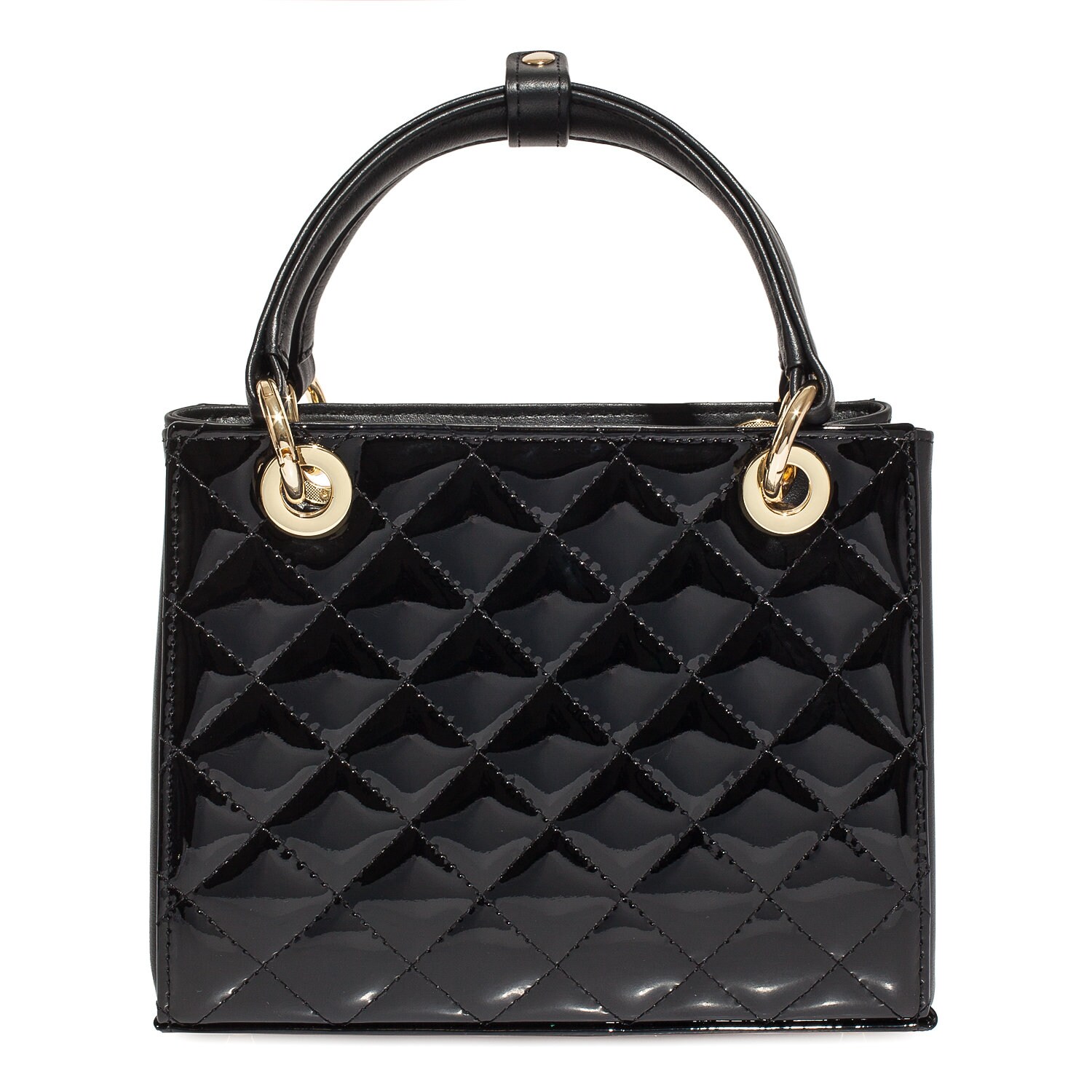 Patent Leather Top Handle Bag, Green Leather Handbag Top Handle, Women's Leather Bag KF-4169 - Image 3