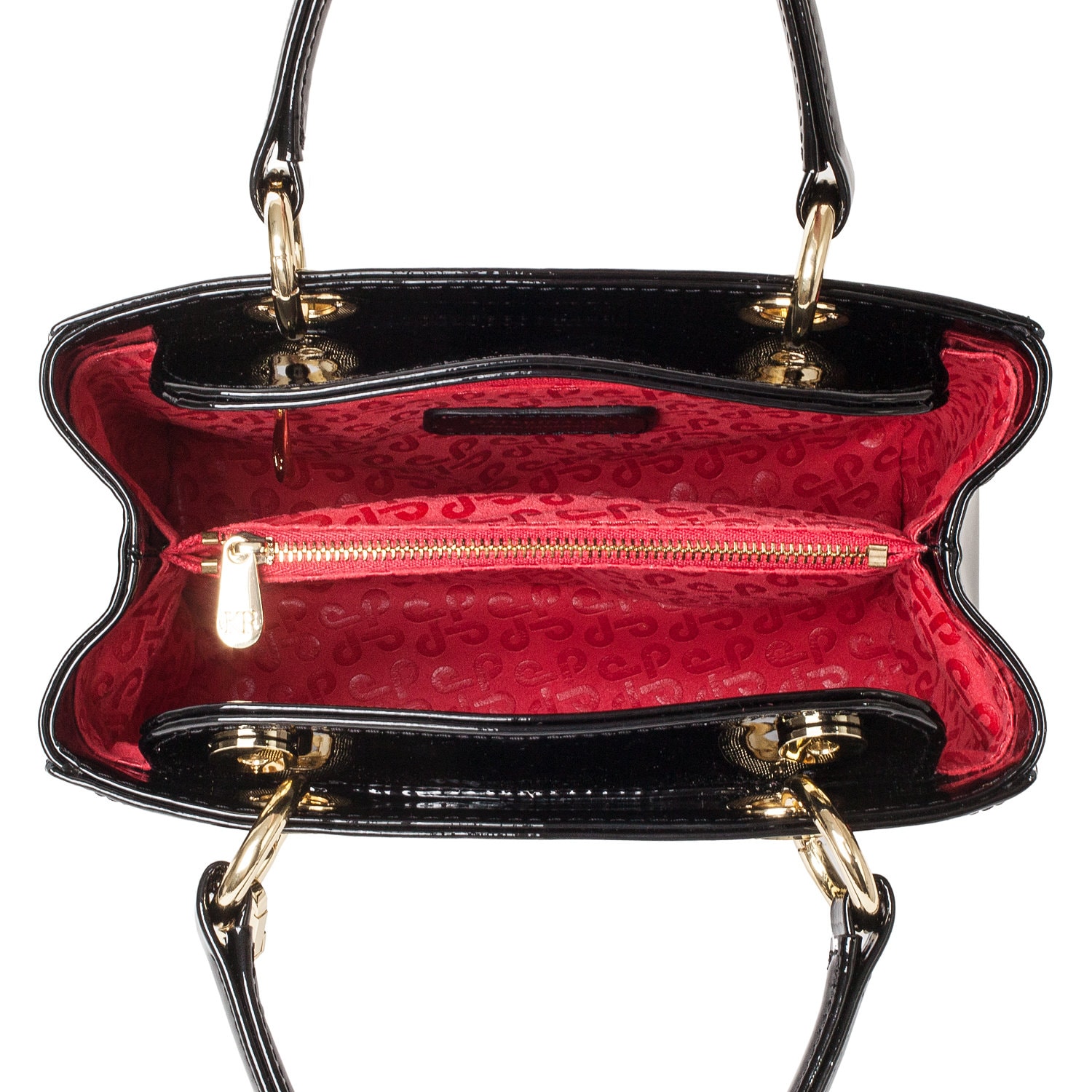 Leather Top Handle Bag, Black Patent Leather Handbag Top Handle, Women's Leather Bag KF-4486 - Image 7