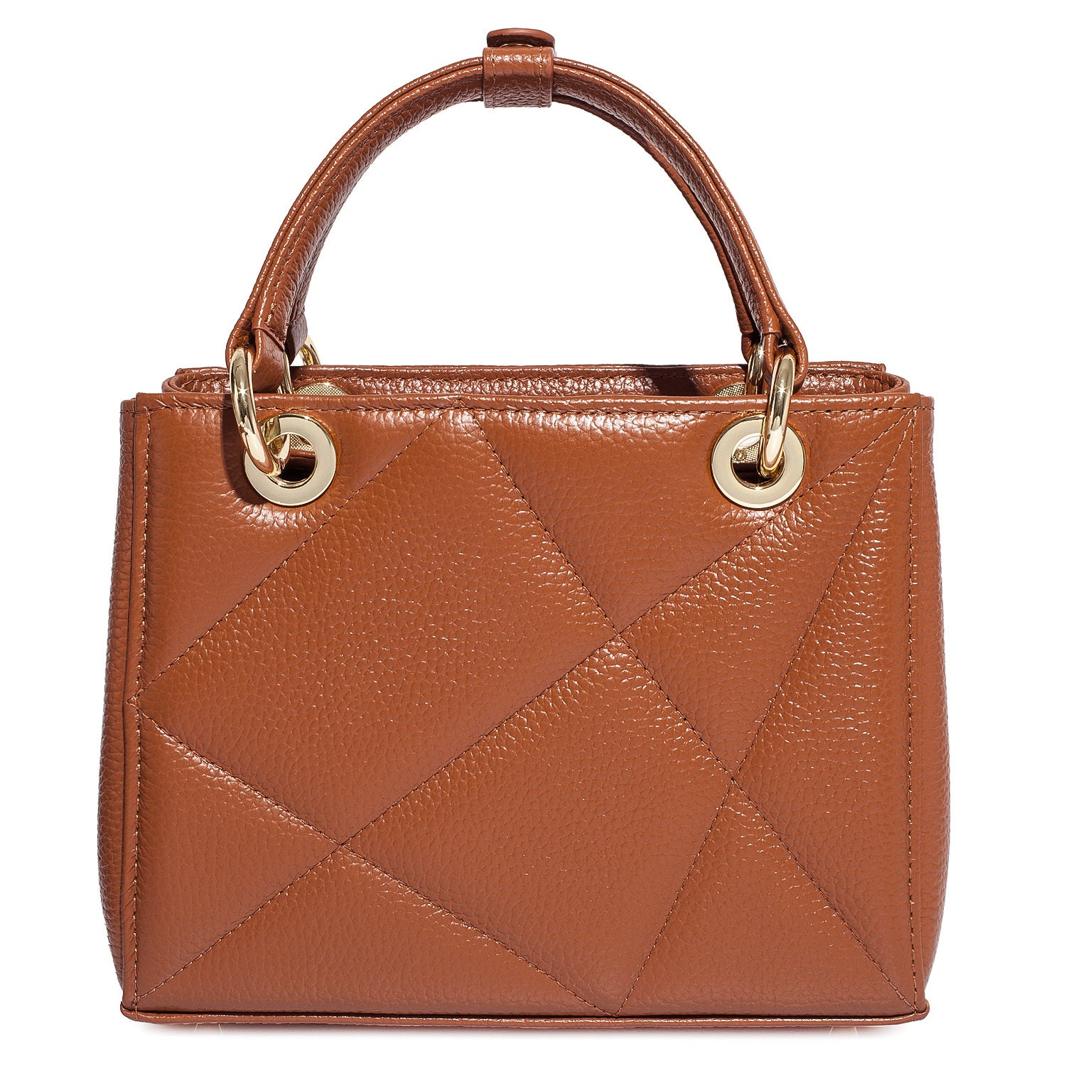 Leather Top Handle Bag, Ginger Leather Handbag Top Handle, Women's Leather Bag KF-4480 - Image 6