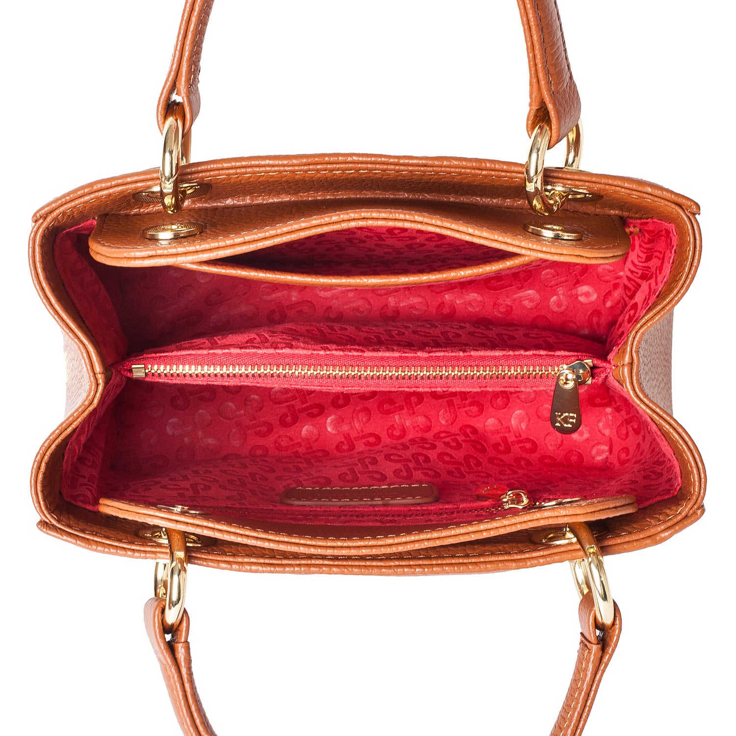 Leather Top Handle Bag, Ginger Leather Handbag Top Handle, Women's Leather Bag KF-4480 - Image 2