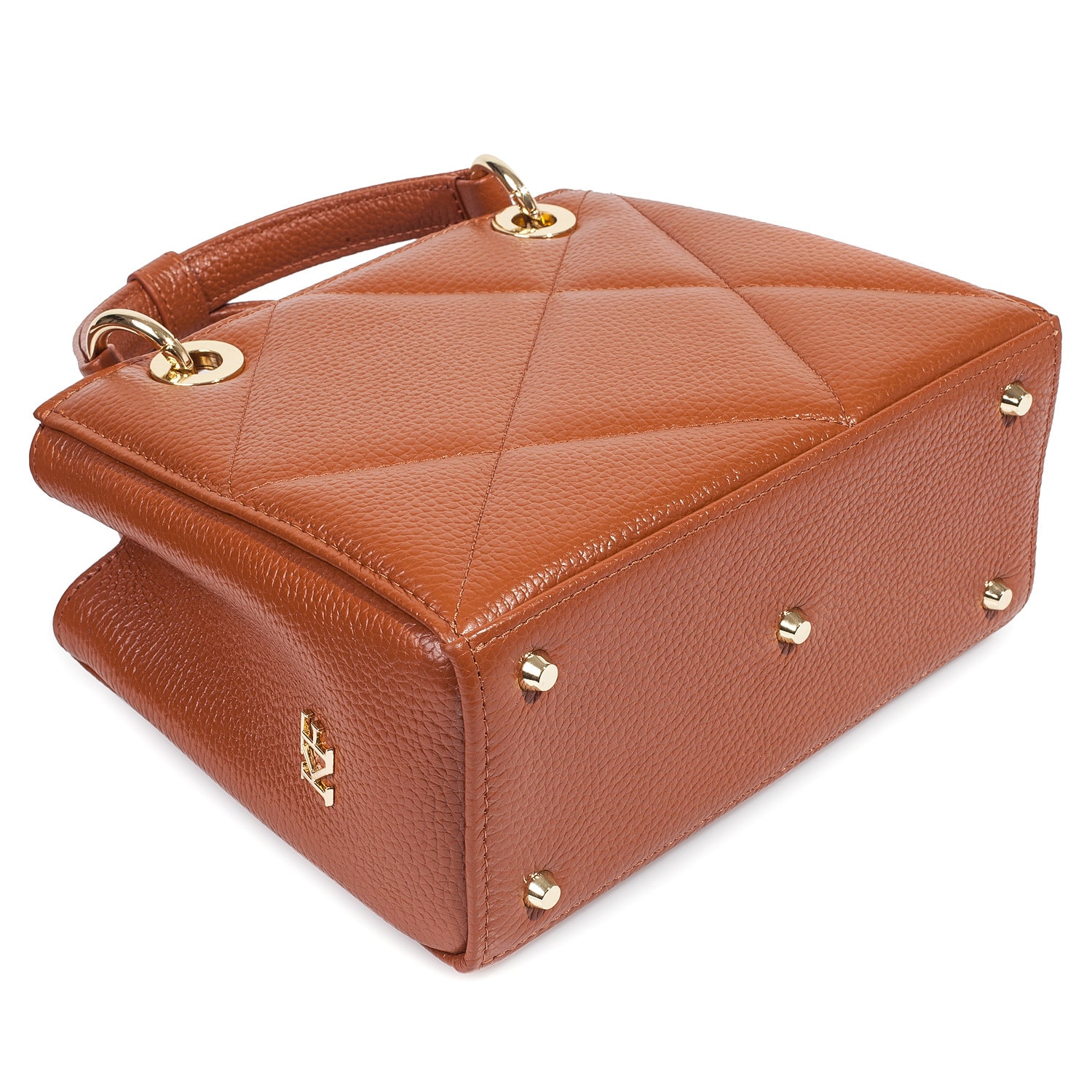 Leather Top Handle Bag, Ginger Leather Handbag Top Handle, Women's Leather Bag KF-4480 - Image 3