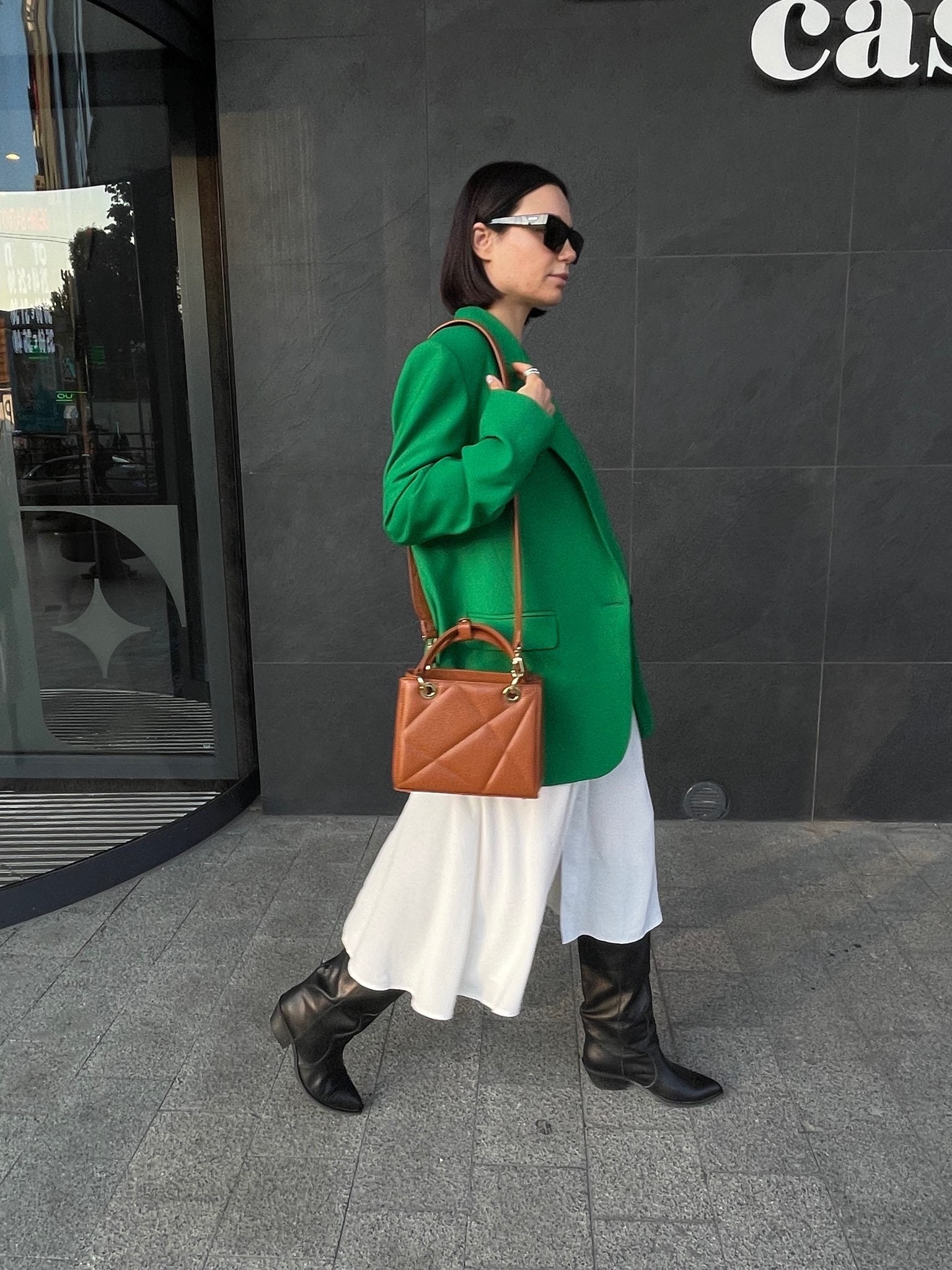 Leather Top Handle Bag, Ginger Leather Handbag Top Handle, Women's Leather Bag KF-4480 - Image 8