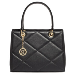 Leather Top Handle Bag, Black Leather Handbag Top Handle, Women's Leather Bag KF-4482