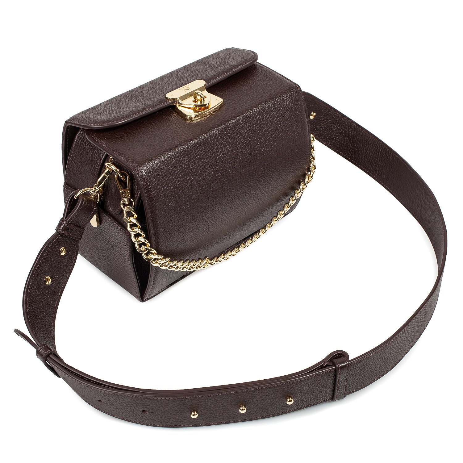 Leather Crossbody Bag, Brown Leather Shoulder Bag, Women's Leather Cross body Bag, Leather bag KF-4498 - Image 3