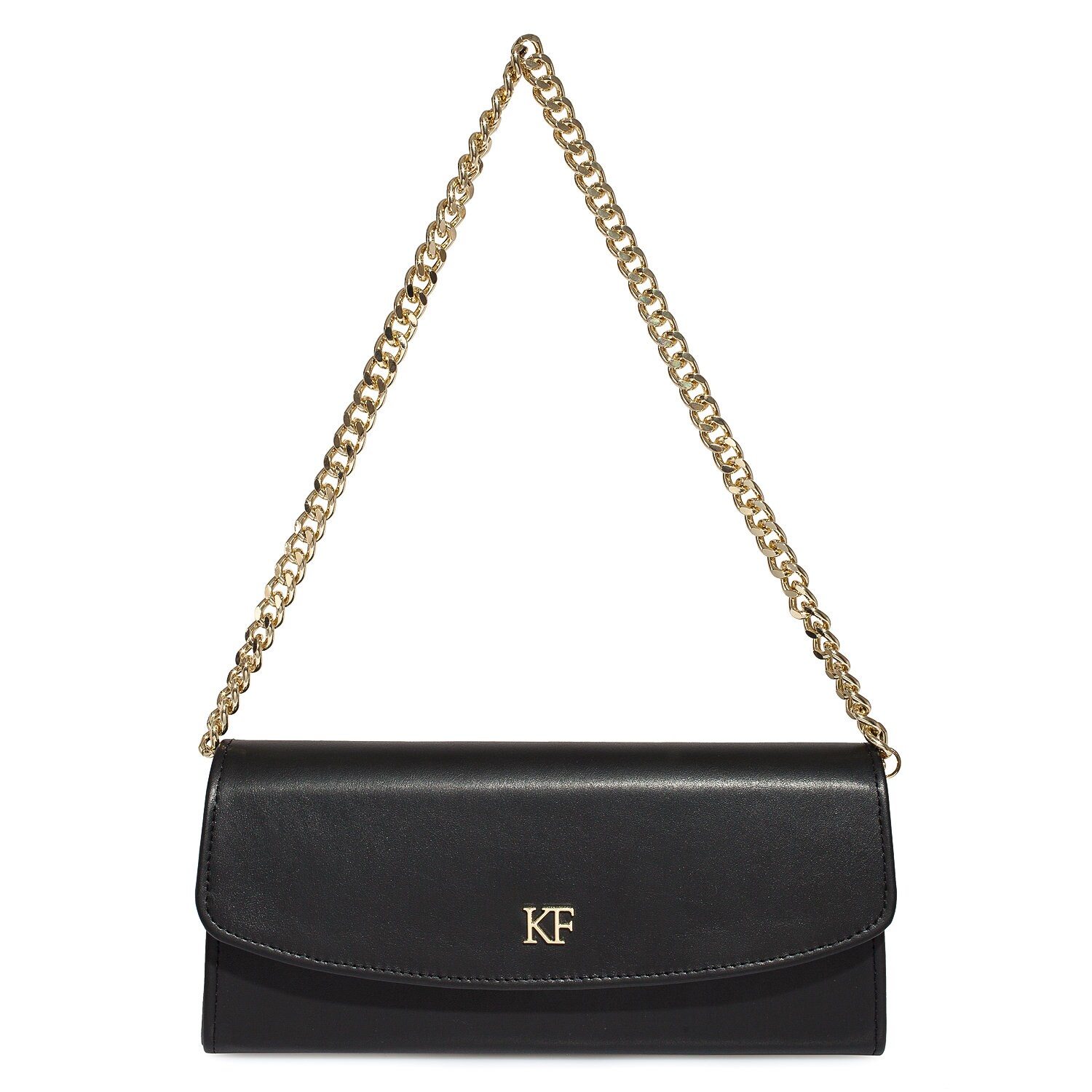 Leather Clutch, Leather Clutch Bag Purse, Black Leather Clutch KF-4492