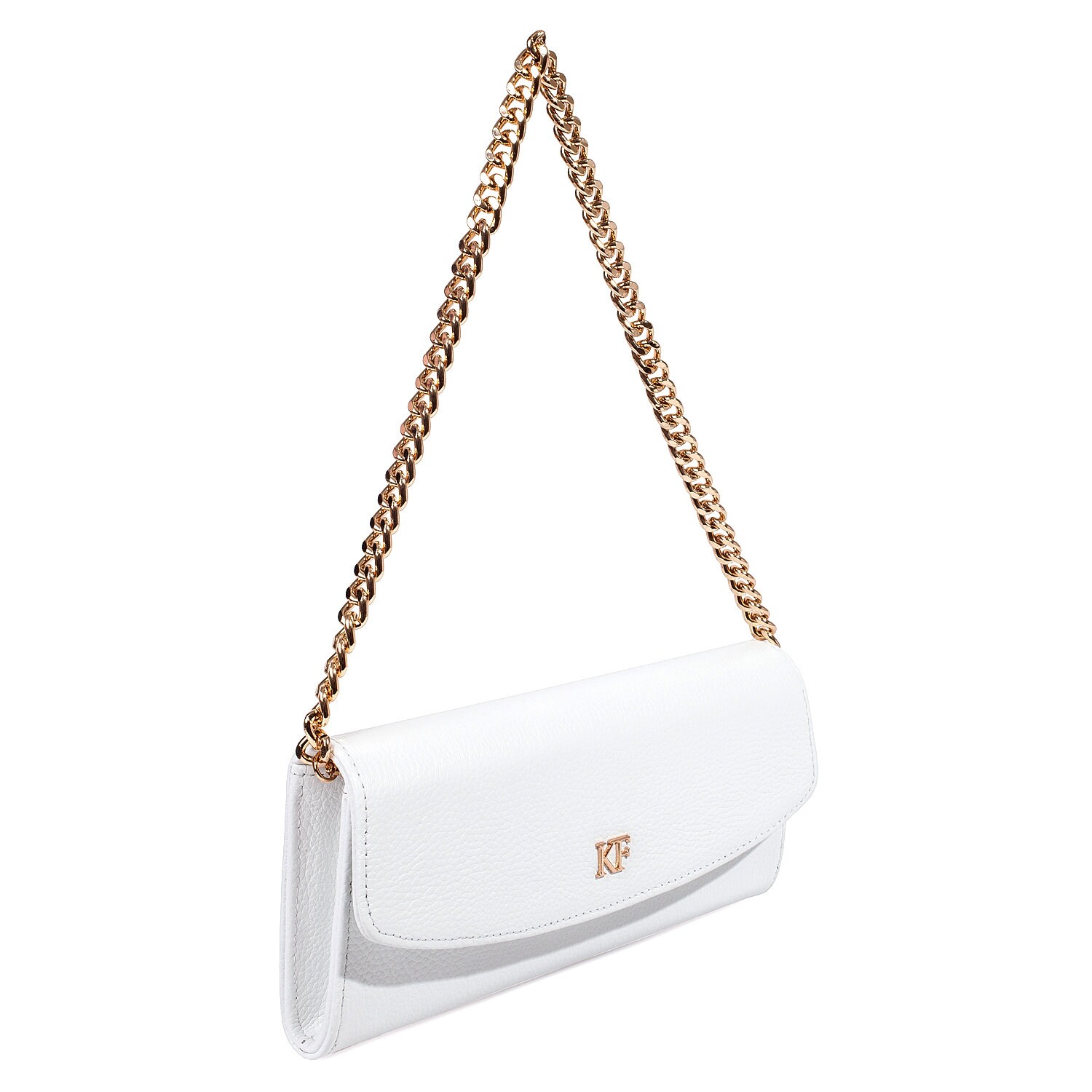 Leather Clutch, Leather Clutch Bag Purse, White Leather Clutch KF-4343 - Image 2
