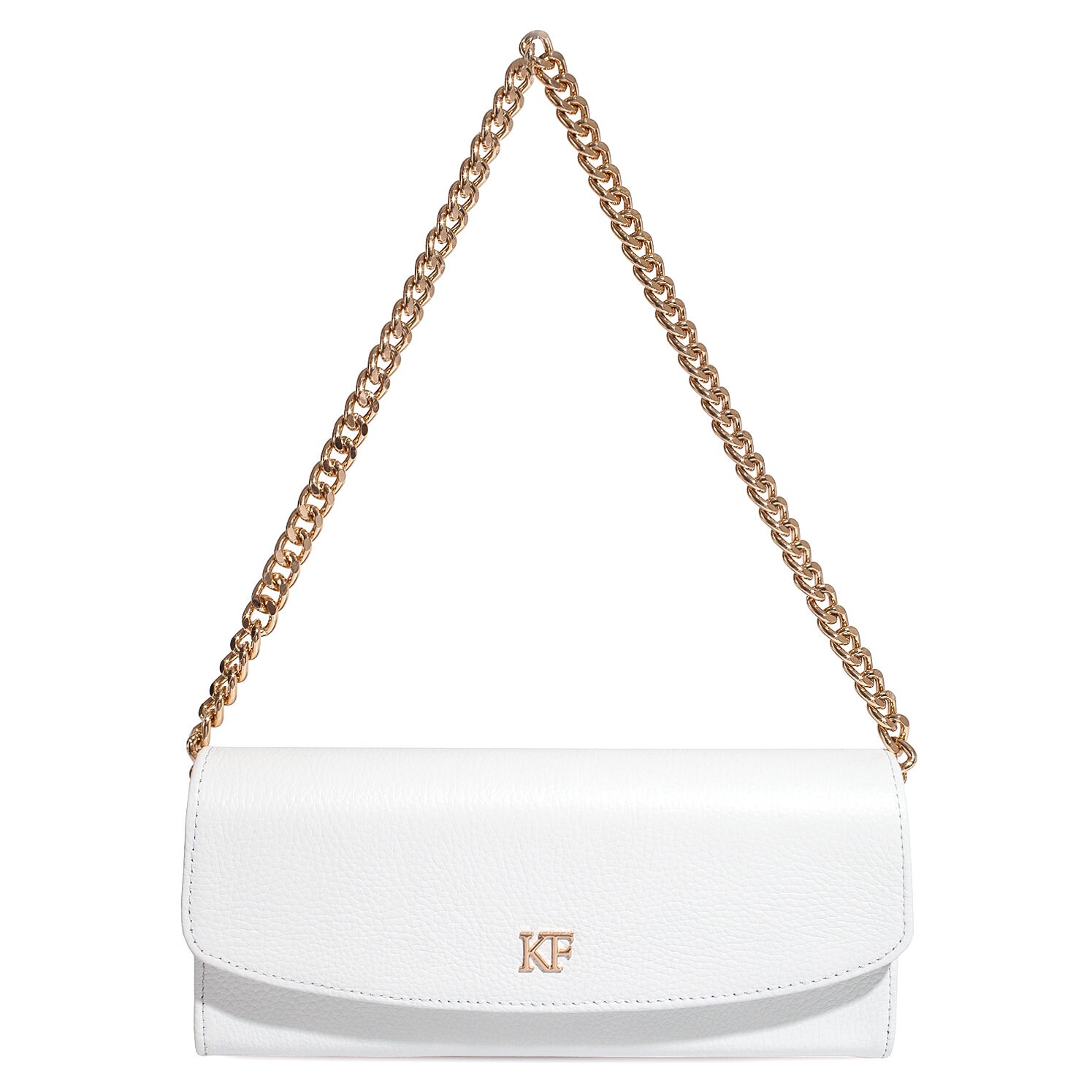 Leather Clutch, Leather Clutch Bag Purse, White Leather Clutch KF-4343