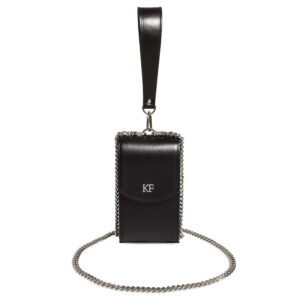 Leather Party Bag, Black Leather Shoulder Bag, Women's Leather Crossbody Bag, Leather bag KF-4807
