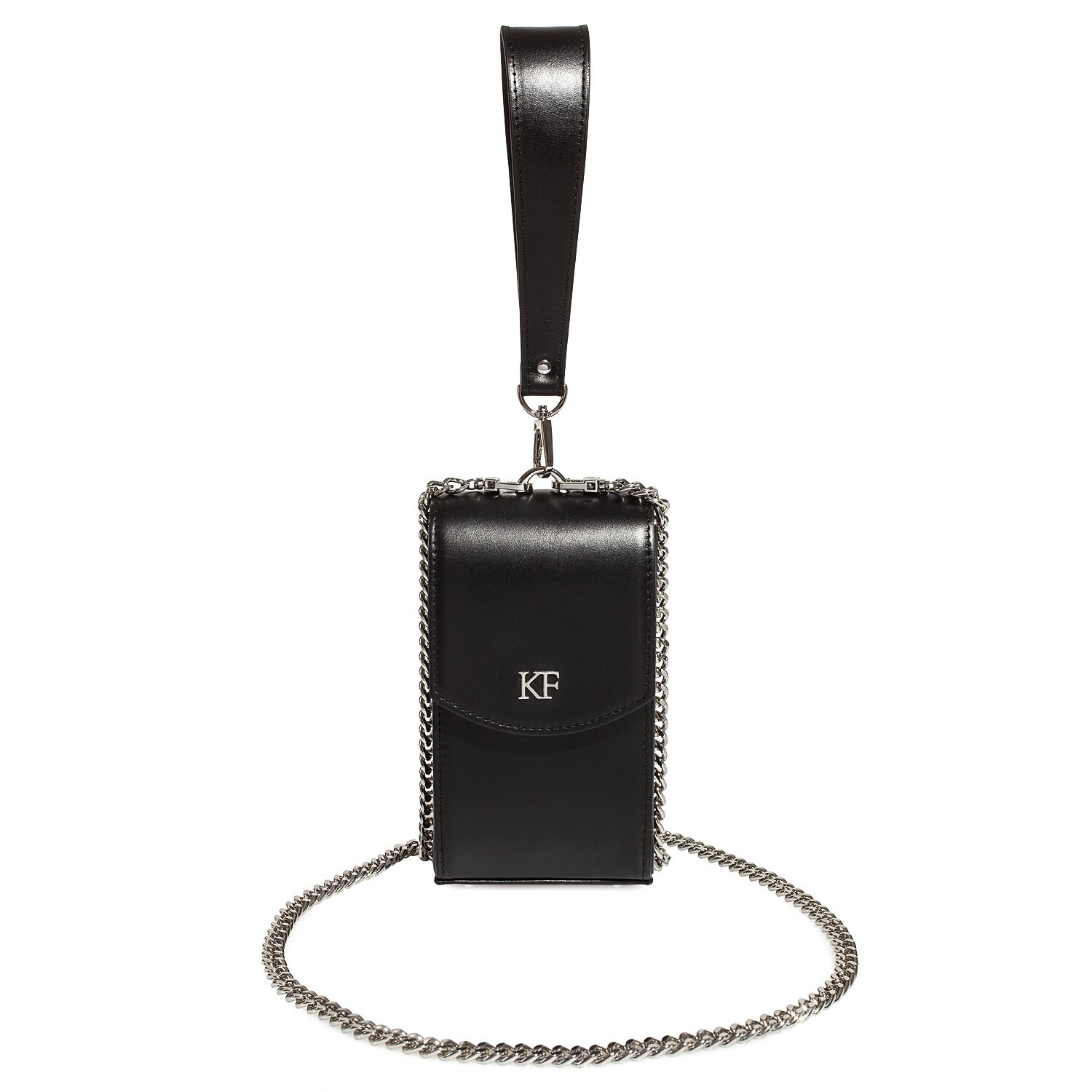 Leather Party Bag, Black Leather Shoulder Bag, Women's Leather Crossbody Bag, Leather bag KF-4807