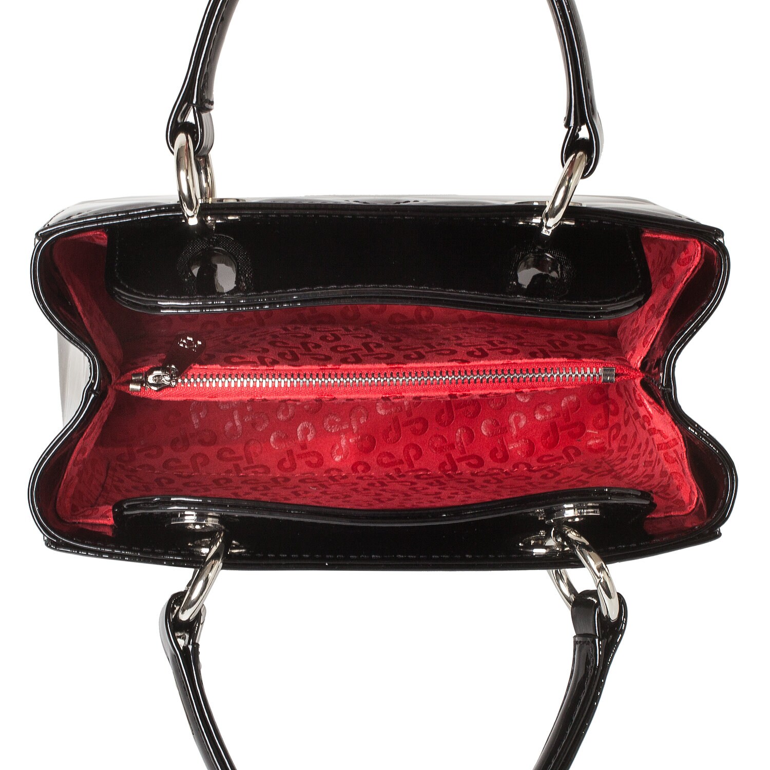Leather Top Handle Bag, Black Patent Leather Handbag Top Handle, Women's Leather Bag KF-4780 - Image 5