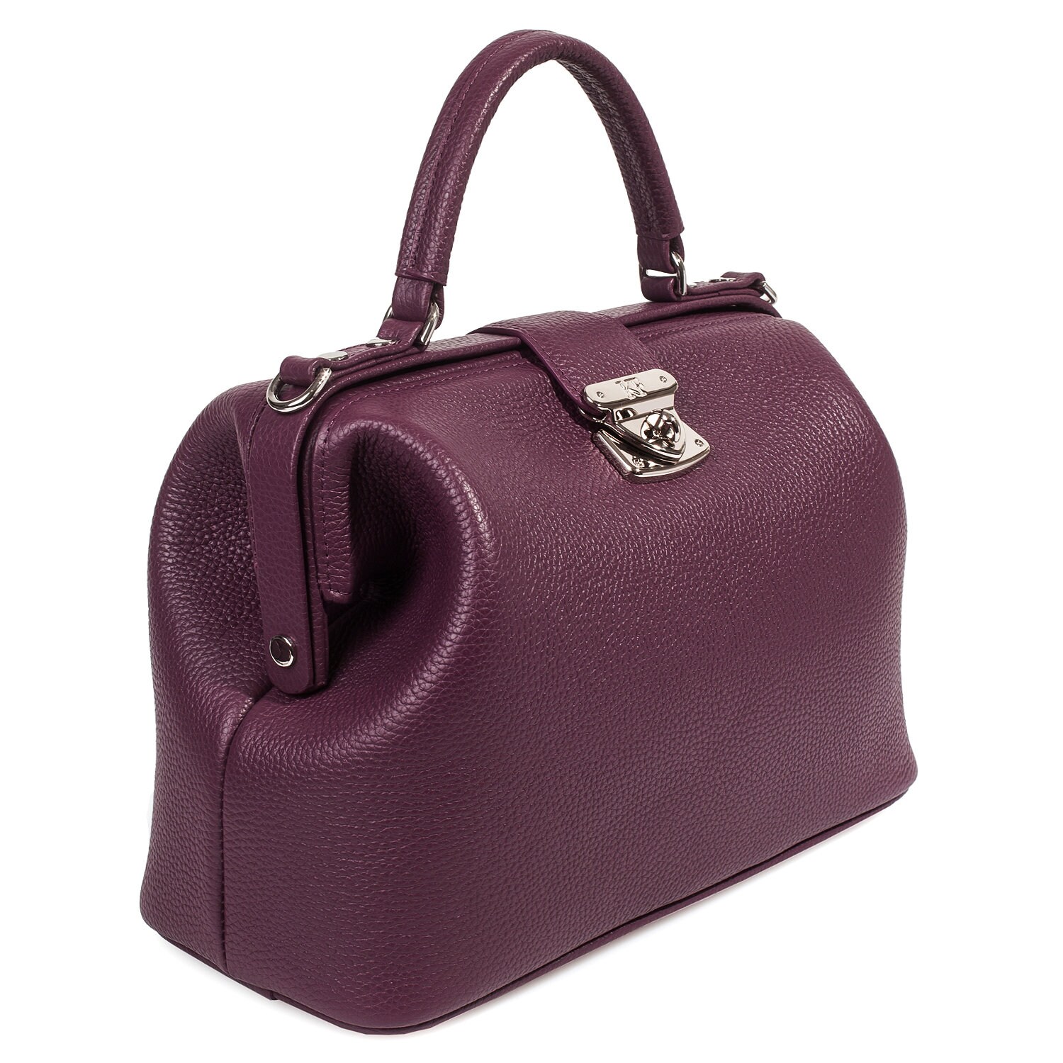 Leather doctor bag for women, Black Leather Handbag Top Handle, Women's Leather doctor Bag, KF-4736 - Image 4