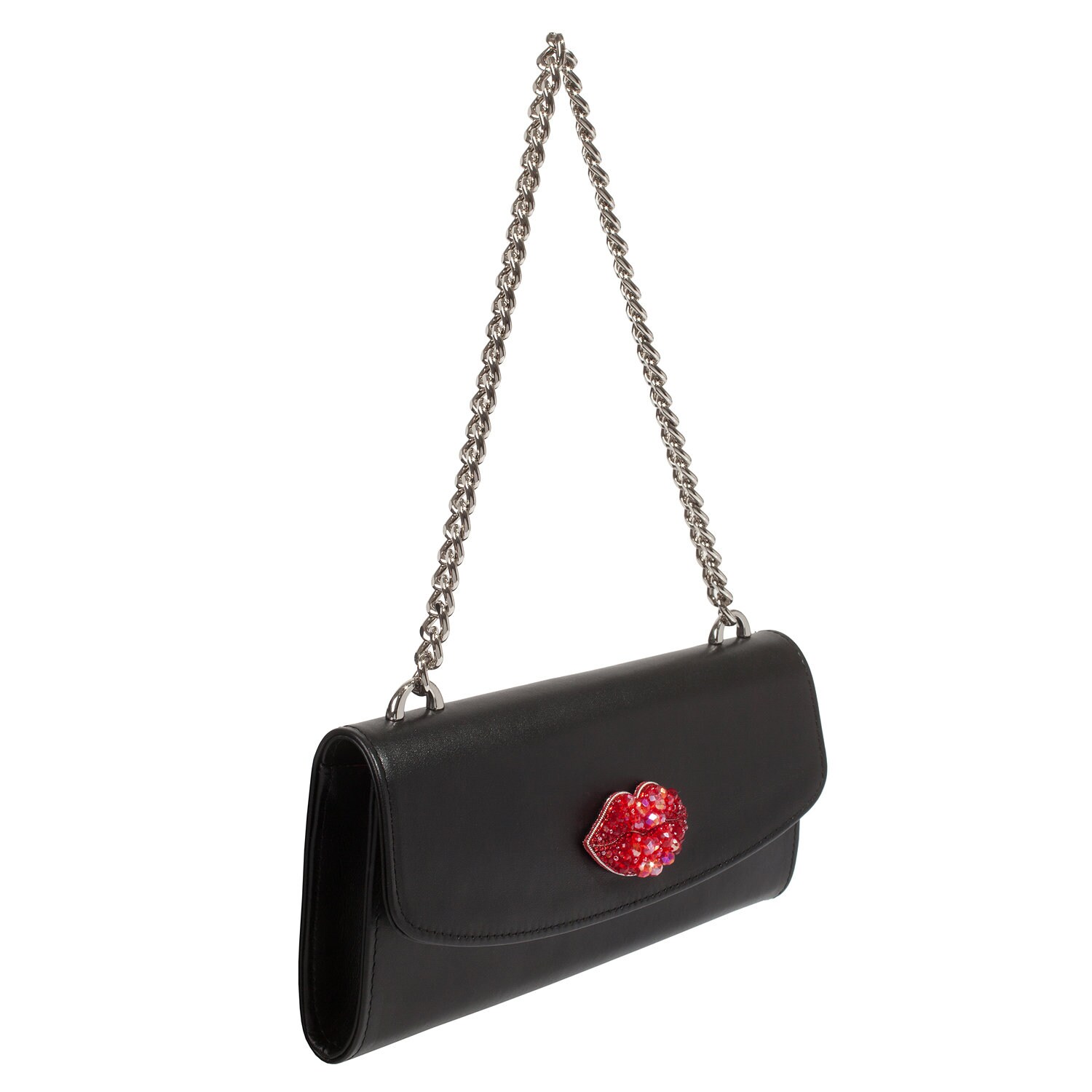 Leather Clutch, Leather Clutch Bag Purse, Black Leather Clutch KF-4831 - Image 4