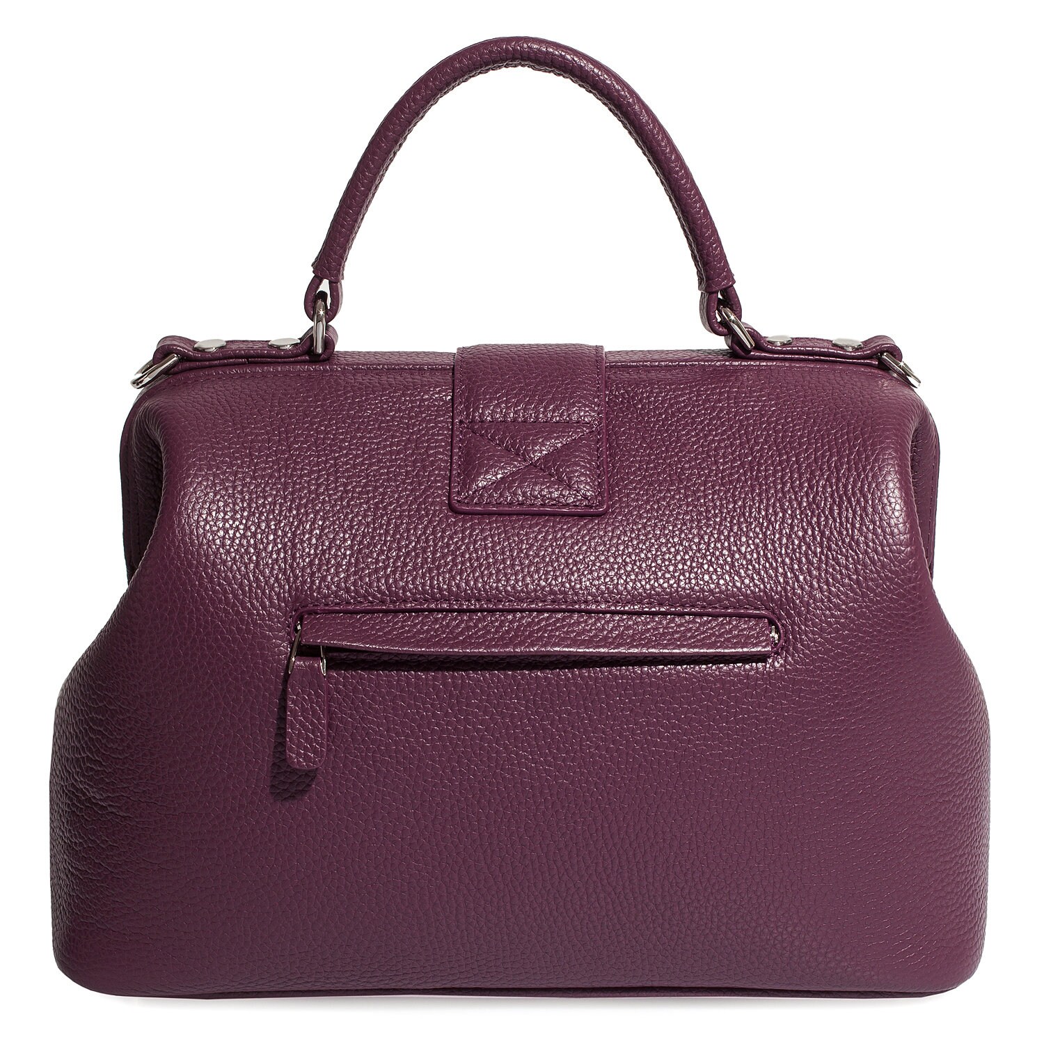 Leather doctor bag for women, Black Leather Handbag Top Handle, Women's Leather doctor Bag, KF-4736 - Image 3