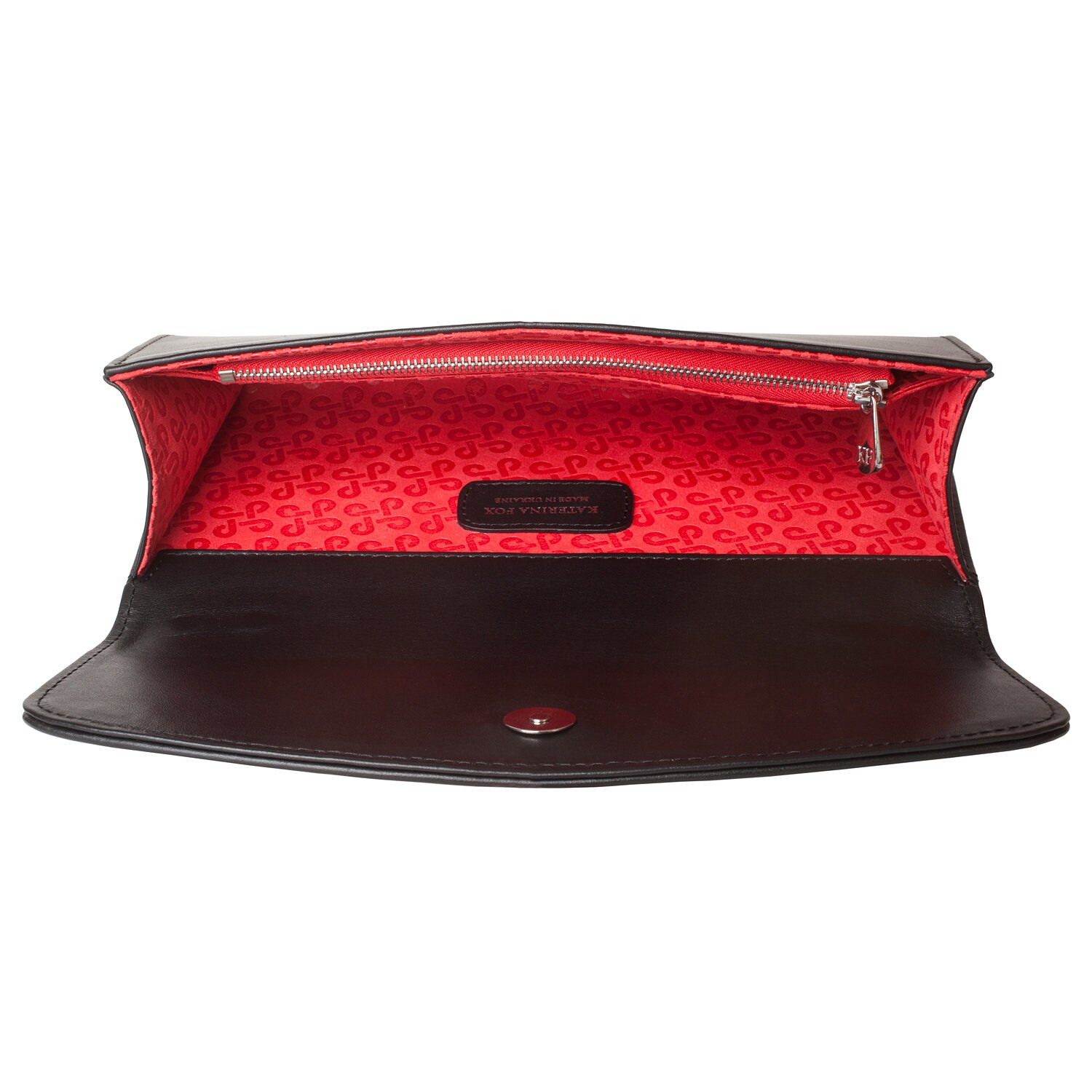 Leather Clutch, Leather Clutch Bag Purse, Black Leather Clutch KF-4831 - Image 5