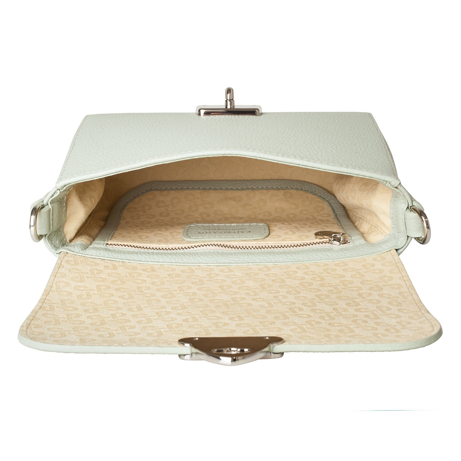 Leather Cross body Bag, Light Mint Leather Shoulder Bag, Women's Leather Crossbody Bag, Leather bag KF-4994 - Image 4