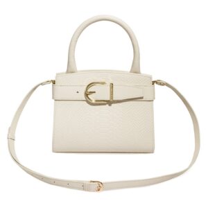Leather Top Handle Bag, Cream Leather Handbag Top Handle, Women's Leather Bag KF-4966