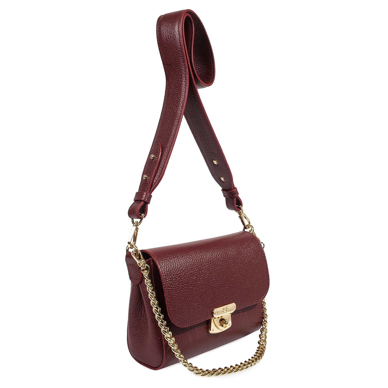 Leather Crossbody Bag, Marsala Leather Shoulder Bag, Women's Leather Cross body Bag, Leather bag KF-3071 - Image 2