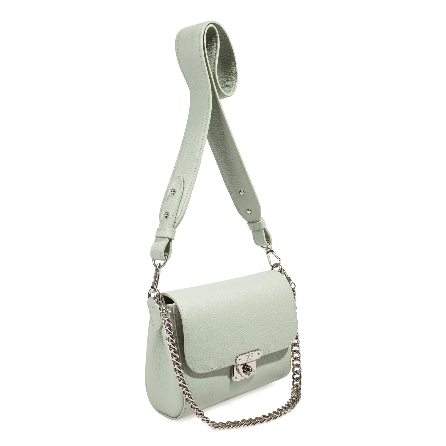Leather Cross body Bag, Light Mint Leather Shoulder Bag, Women's Leather Crossbody Bag, Leather bag KF-4994 - Image 2