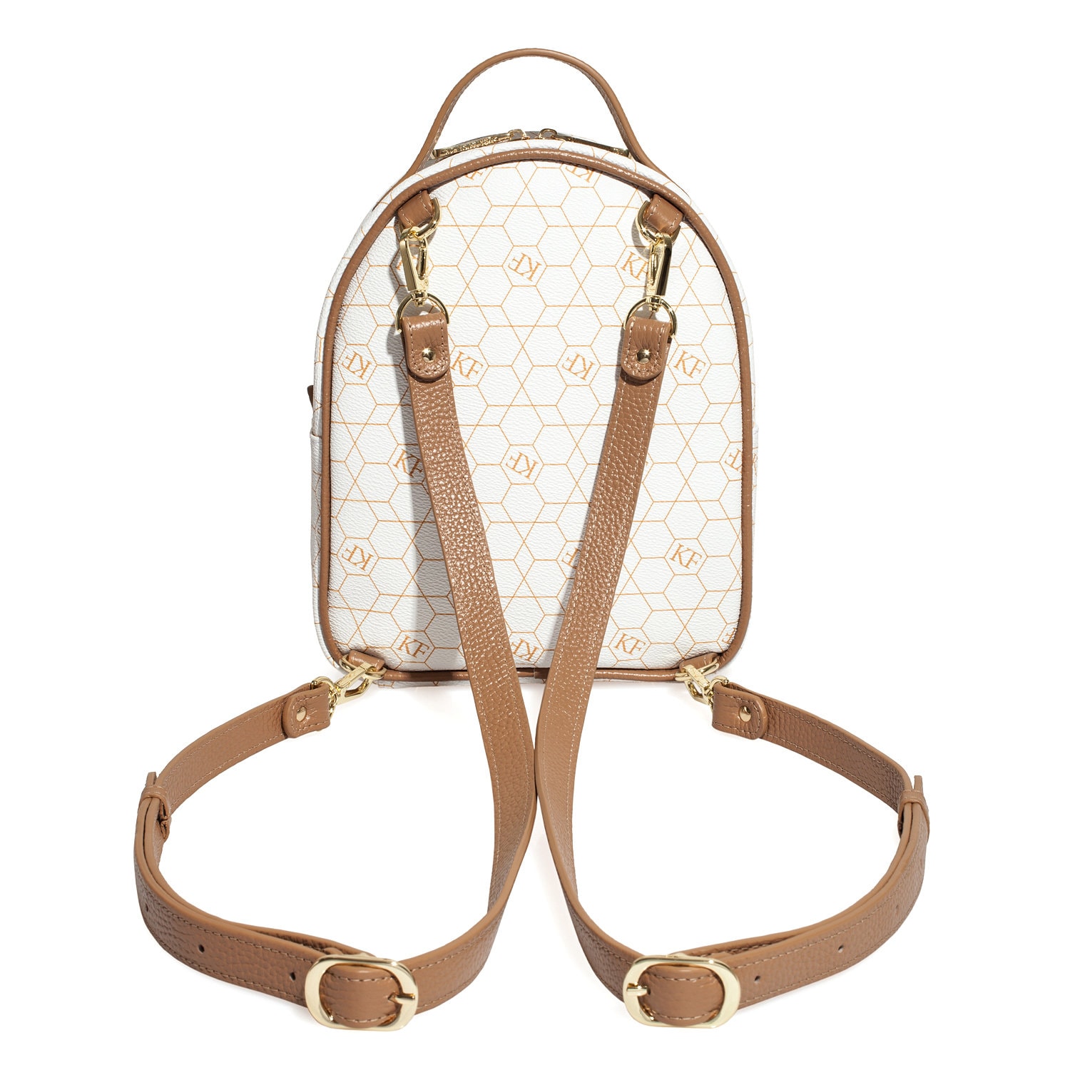Leather Backpack, Leather Backpack Women, White Leather Backpack KF-5038 - Image 6