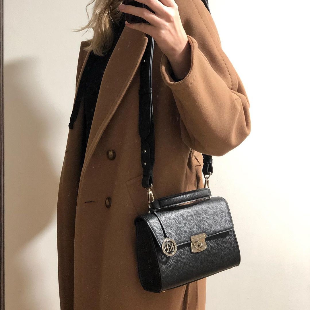 Leather Cross body Bag, Black Leather Shoulder Bag, Women's Leather Crossbody Bag, Leather bag KF-4676 - Image 4