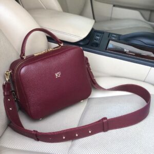 Leather Cross body Bag, Burgundy Leather Shoulder Bag, Women's Leather Crossbody Bag, Leather bag KF-4658